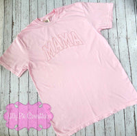 Preppy Embroidered Mama Comfort Colors Tee- Monochrome Mama Shirt