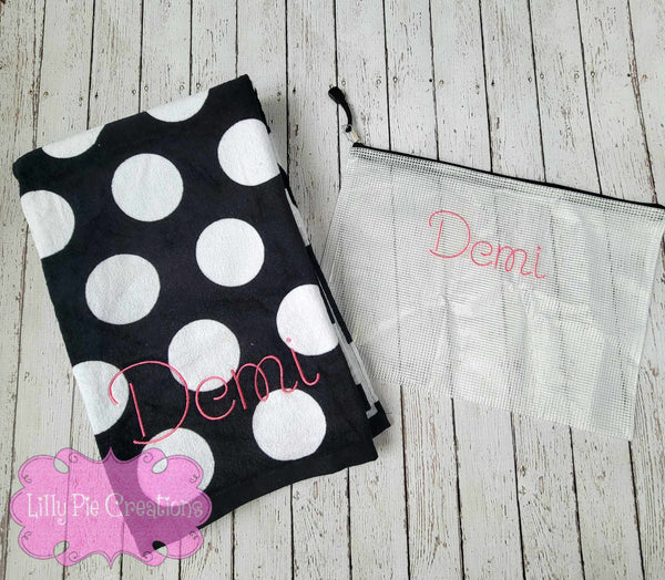 Summer Fun Bundle- Personalized Zipper Bag and Towel Set