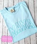 Preppy Embroidered Mama Comfort Colors Tee- Monochrome Mama Shirt