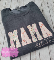 Mama Applique Sweatshirt - Keepsake Made with Baby Clothes - Custom Orders Welcomed!