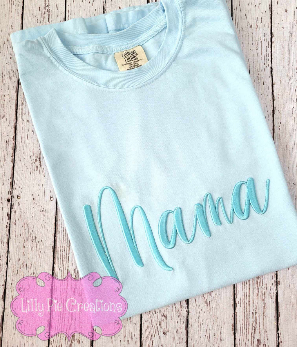 Puff Embroidered Mama Comfort Colors Tee- Monochrome Mama Shirt