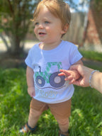 Boys Personalized Tractor Embroidered Shirt - Gingham Tractor Shirt for Toddlers