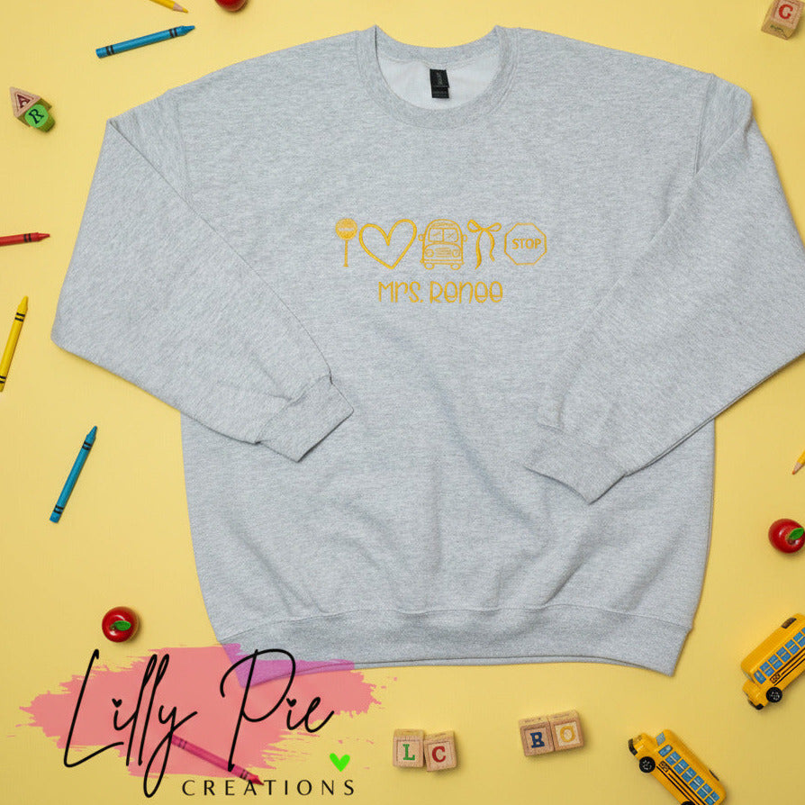 Personalized School Bus Driver Icon Sweatshirt