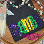 Mambo Sequin Applique Mardi Gras Sweatshirt