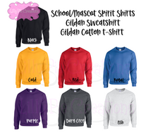Stacked School and Mascot Embroidered Spirit Shirt or Sweatshirt