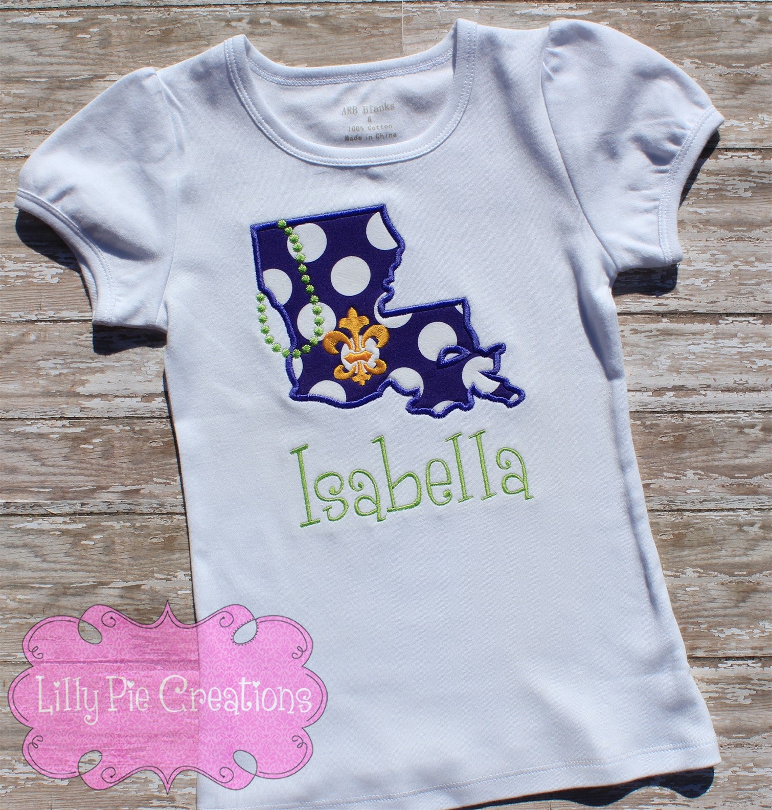 Mardi Gras Louisiana Applique Shirt or Onesie