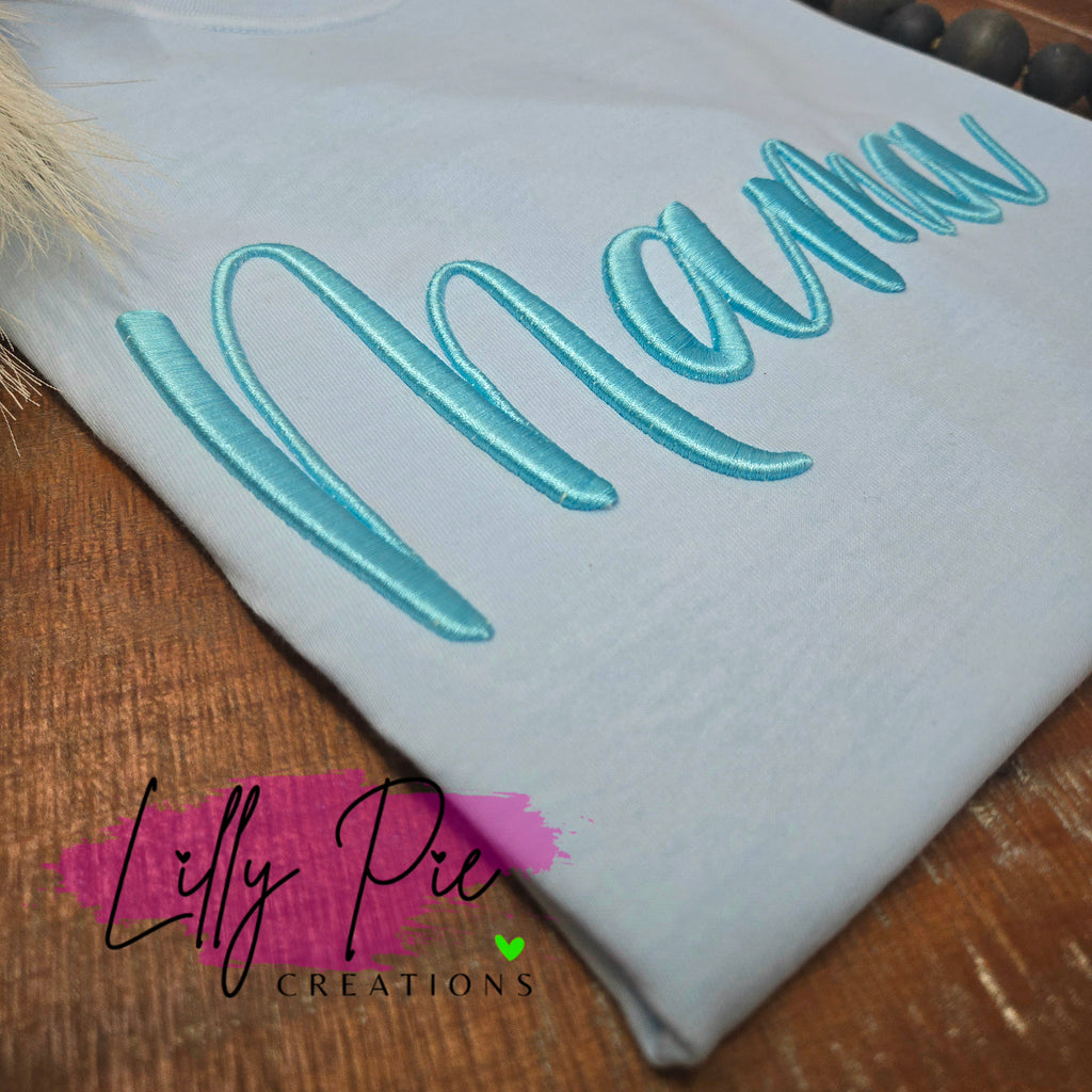Puff Embroidered Mama Comfort Colors Tee- Monochrome Mama Shirt