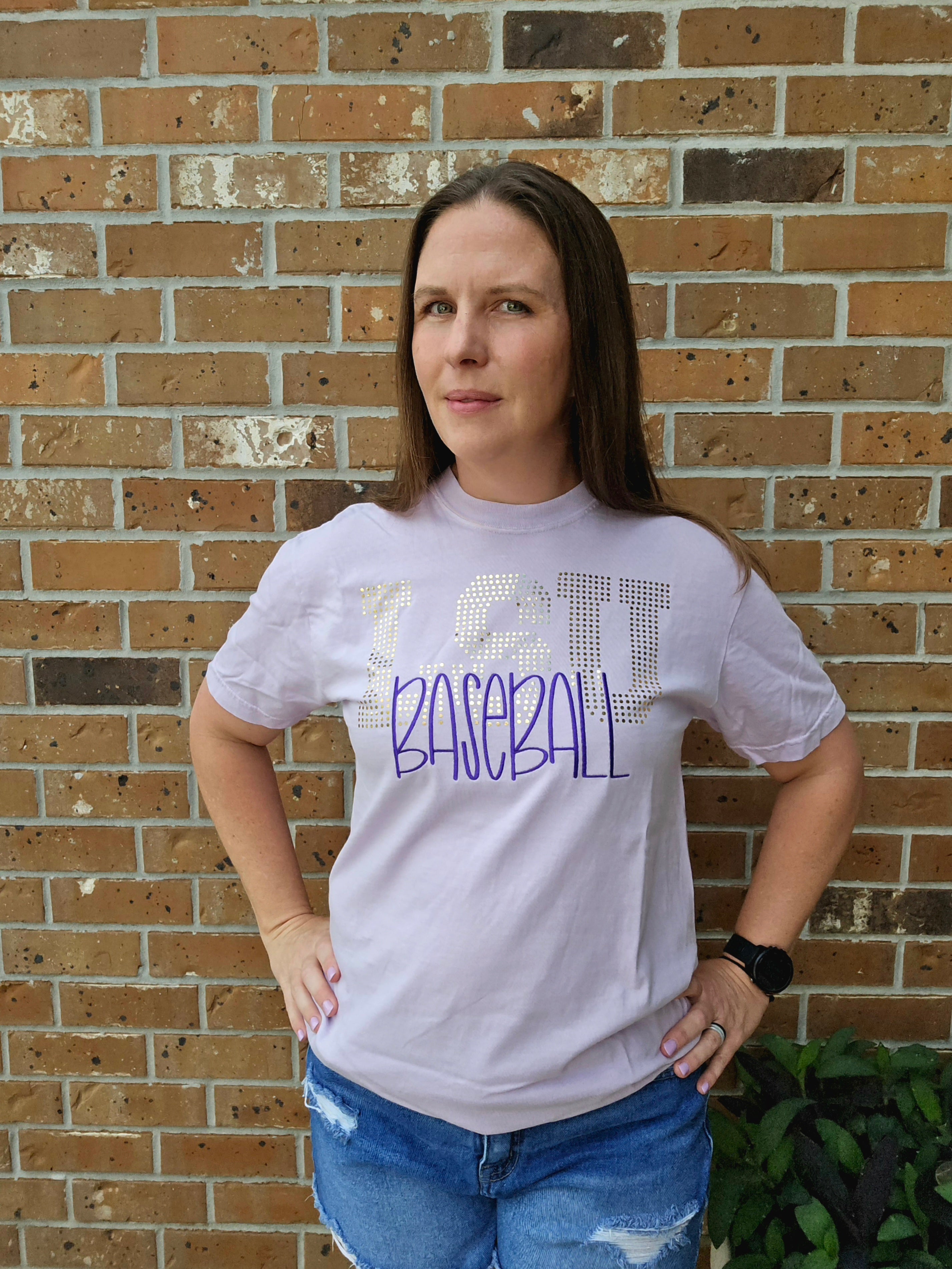 Customizable Embroidered Baseball Shirt with Team Name Spangles