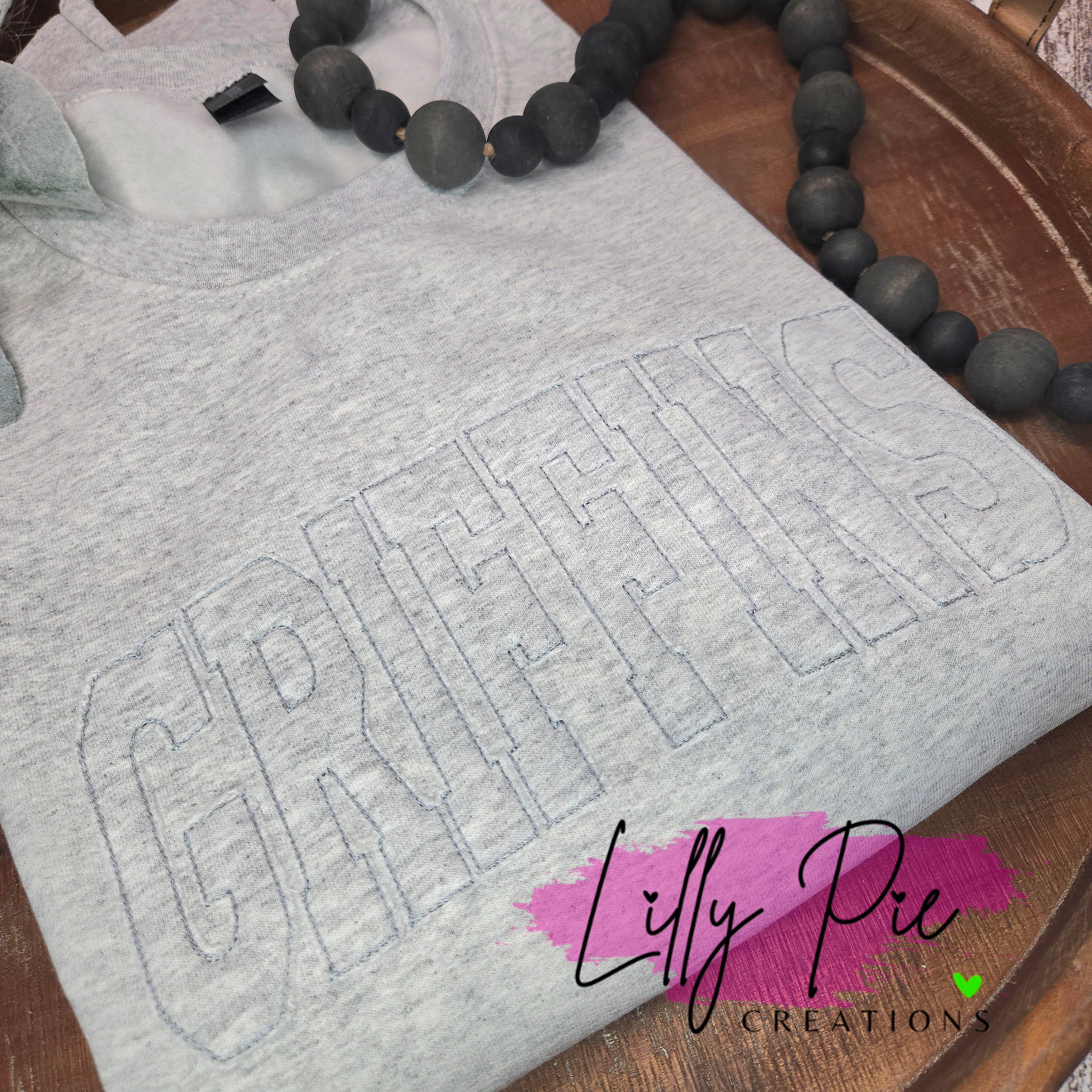 Monotone Mascot Applique Sweatshirt-Custom Orders Welcomed!