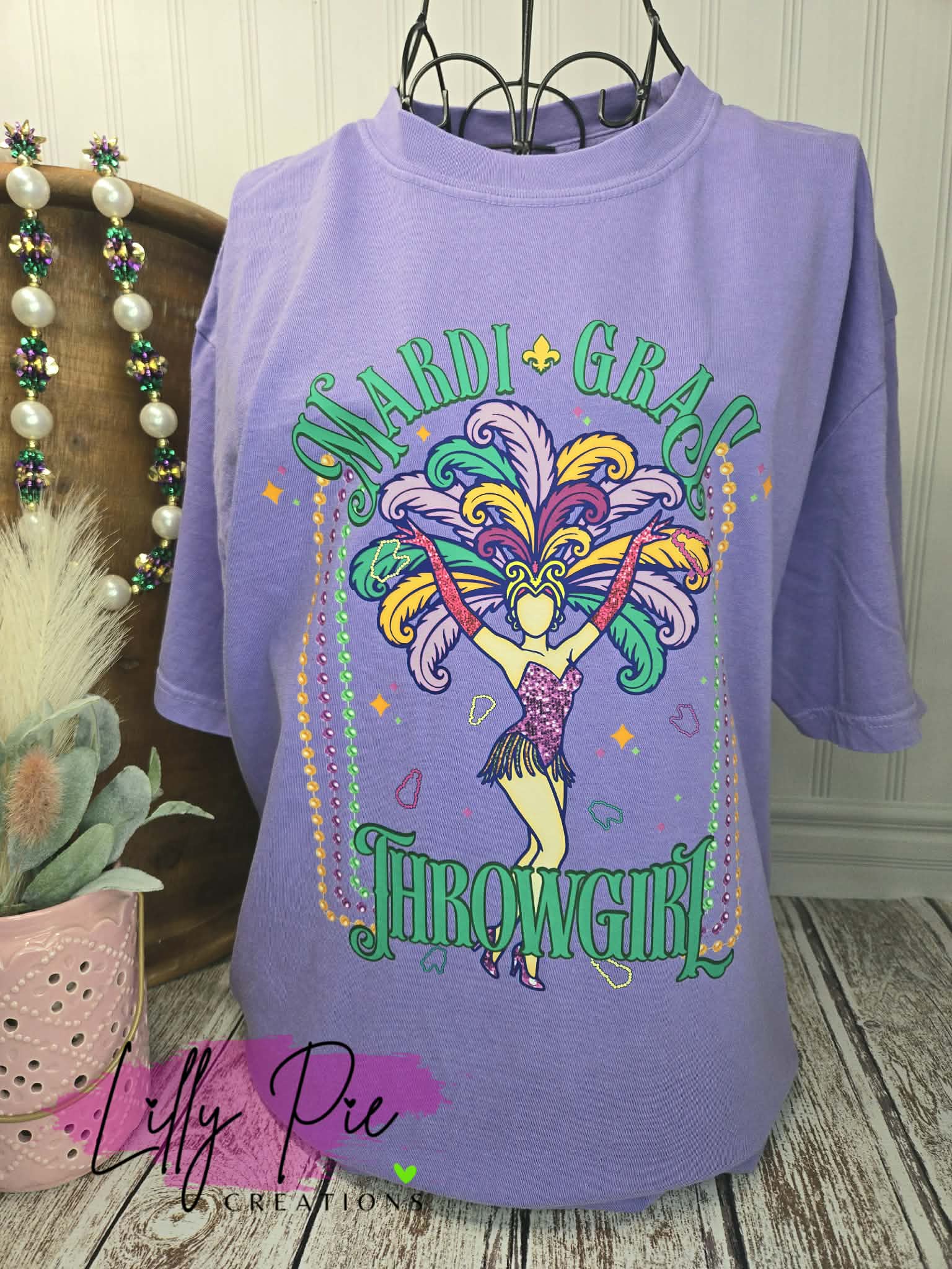 Mardi Gras Throwgirl T-shirt or Sweatshirt