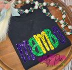 Mambo Sequin Applique Mardi Gras Sweatshirt
