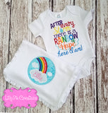 Rainbow Baby Gift Set - Baby Outfit and Burp Cloth