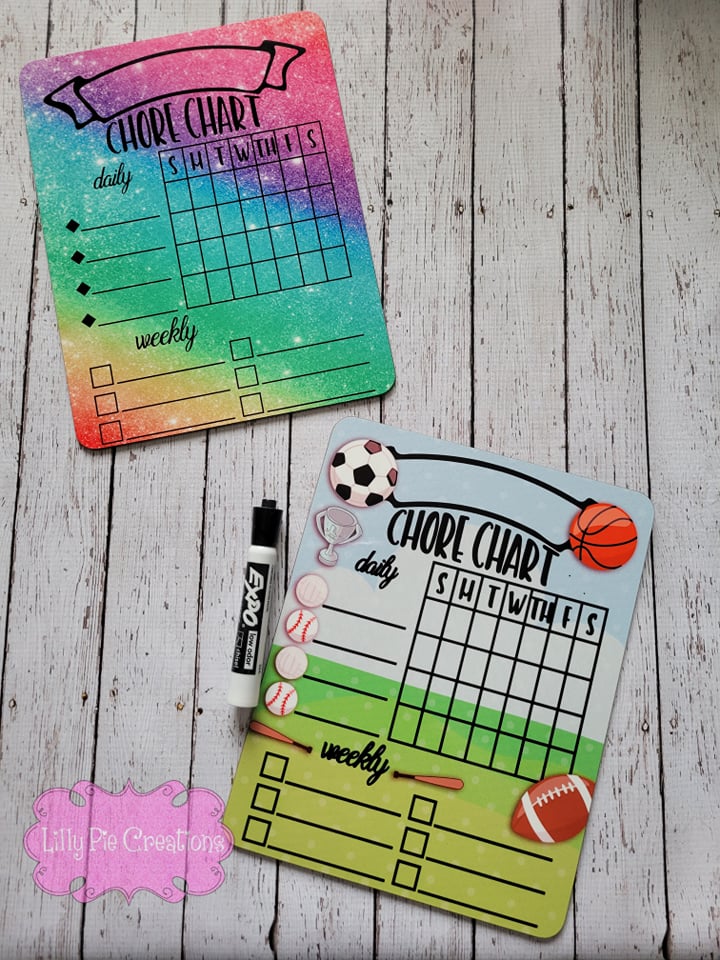 Kids Dry Erase Chore Charts