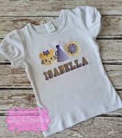 Personalized Girls Tiger Shirt - Girls Tiger Embroidered Shirt