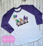 Mardi Gras Gnome T-shirt - Ladies Mardi Gras Raglan