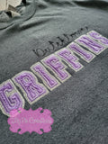 Custom Glitter Varsity Letter Sweatshirt - Chenille Glitter Letter Sweatshirt
