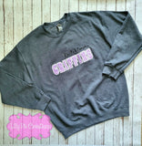 Custom School Spirit Sweatshirt Glitter Varsity Letter Sweatshirt - High School Sweatshirt