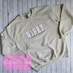 Wifey Glitter Varsity Letter Sweatshirt - Bride's Gift