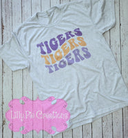 Groovy Tiger Trio Shirt - Purple and Gold Tiger Shirt