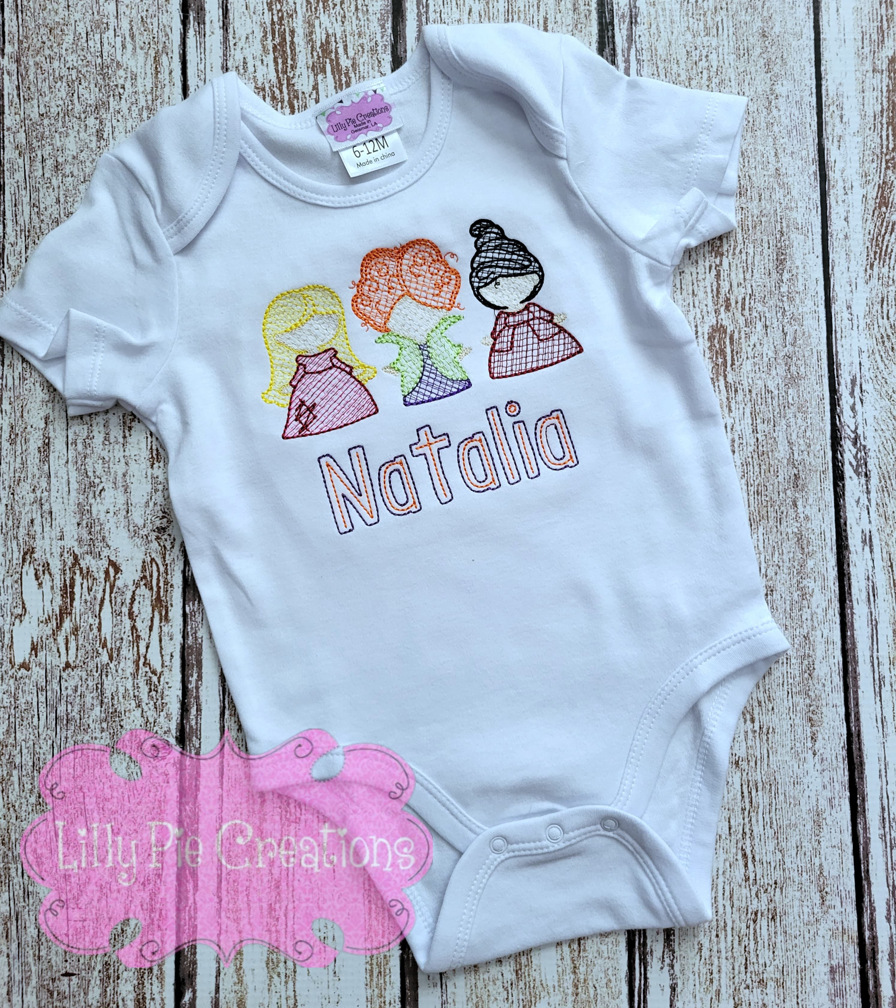 Embroidered Witch Trio Halloween Shirt