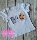 Embroidered Boo Kids Halloween Shirt - Baby Halloween Outfit