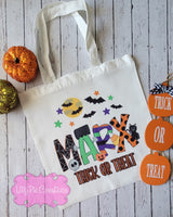 Personalized Trick or Treat Tote Bag - Halloween Tote Bag