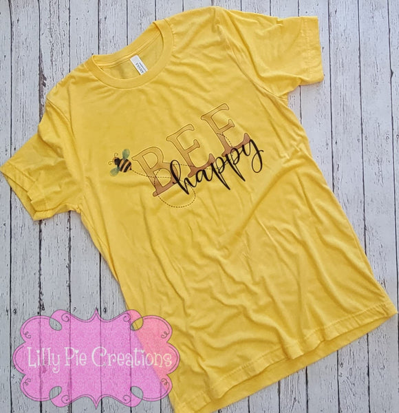 Bee Happy T-shirt - Be Happy Ladies Shirt