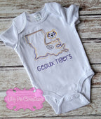 Louisiana Tiger Football Embroidered Kids Shirt