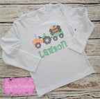 Tractor Pumpkin Fall Boys Shirt - Boys Thanksgiving Shirt