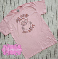 Stay Merry and Bright Groovy Santa Pink Christmas Shirt