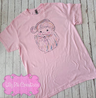 Pink Santa Pink Christmas Shirt  - Water Color Santa Christmas T-shirt