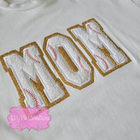 Baseball Mom Glitter Chenille T-shirt