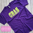 Mardi Gras Glitter Faux Chenille Shirt