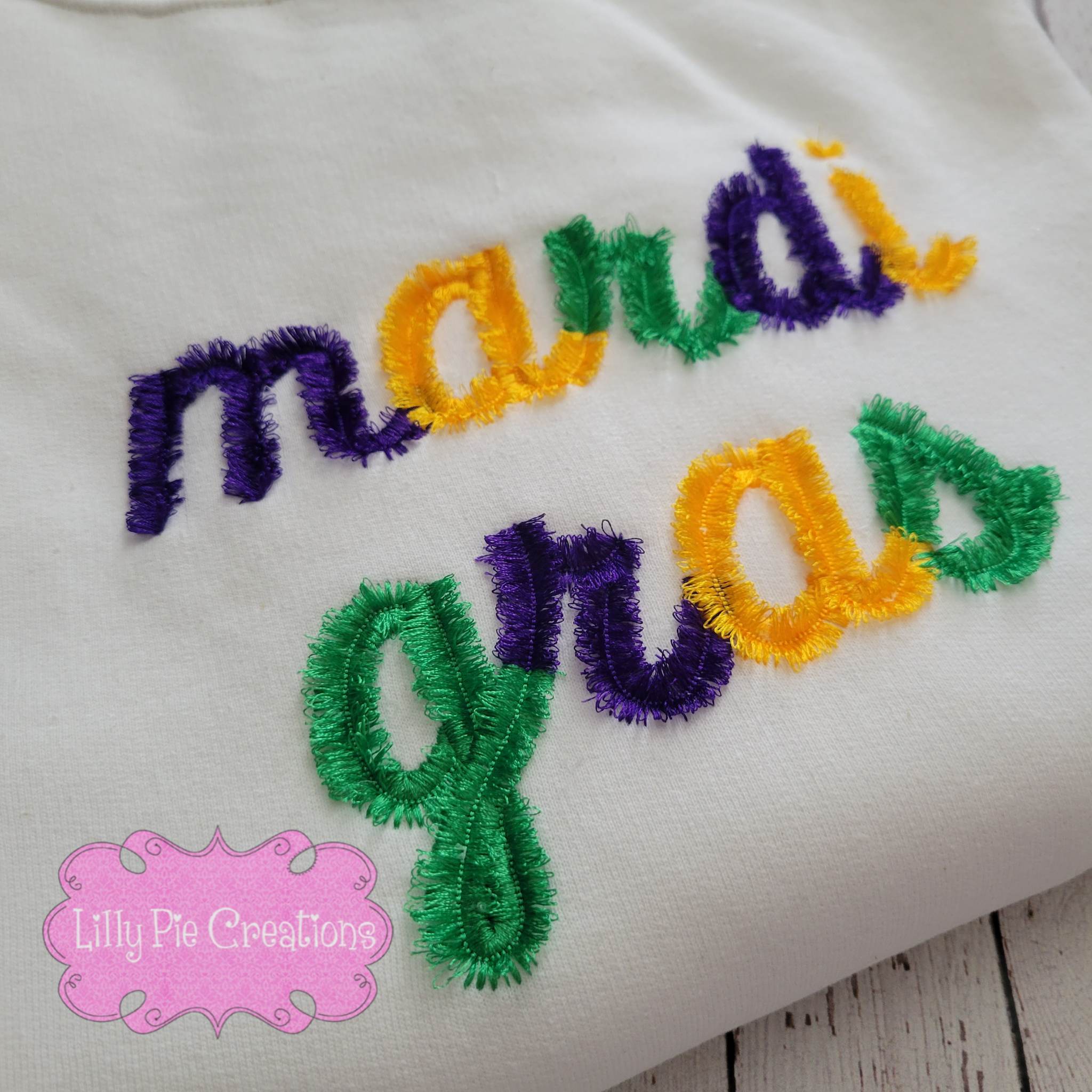 Fringe Mardi Gras Sweatshirt - Available in Black or White