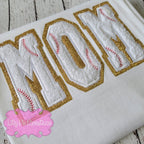 Baseball Mom Glitter Chenille T-shirt