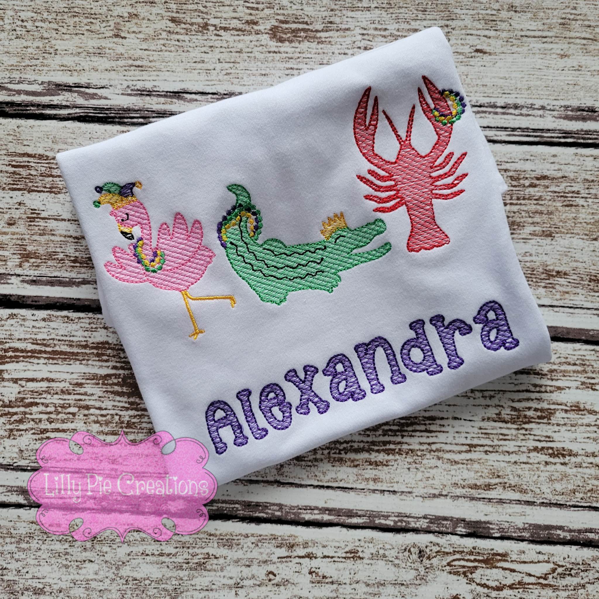 Personalized Mardi Gras Animal Trio Kids Shirt