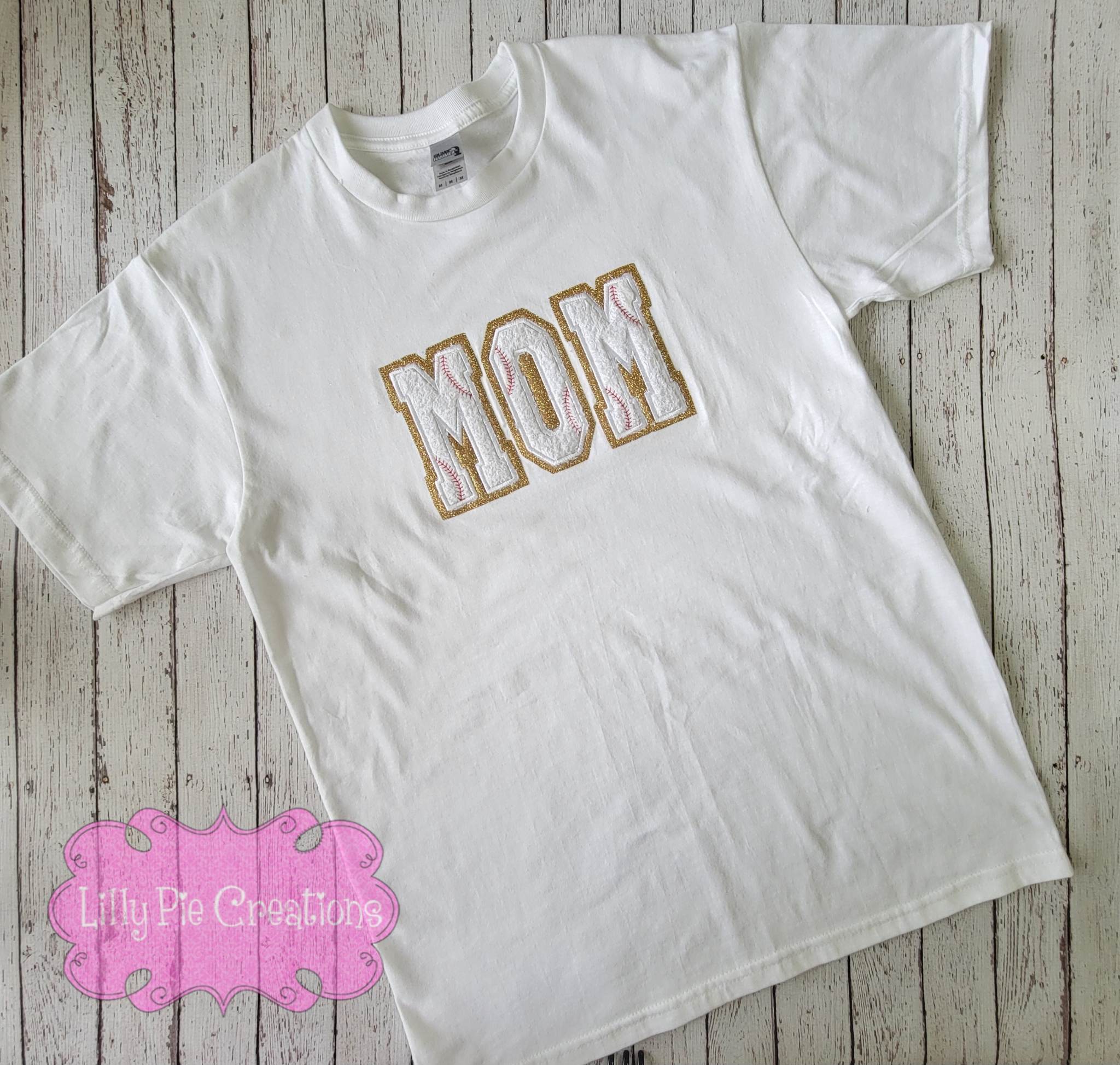 Baseball Mom Glitter Chenille T-shirt