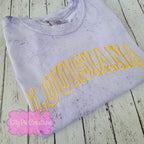 Embroidered Louisiana Purple Comfort Colors Color Blast T-shirt