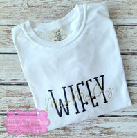 Custom Wifey Comfort Colors Embroidered Shirt