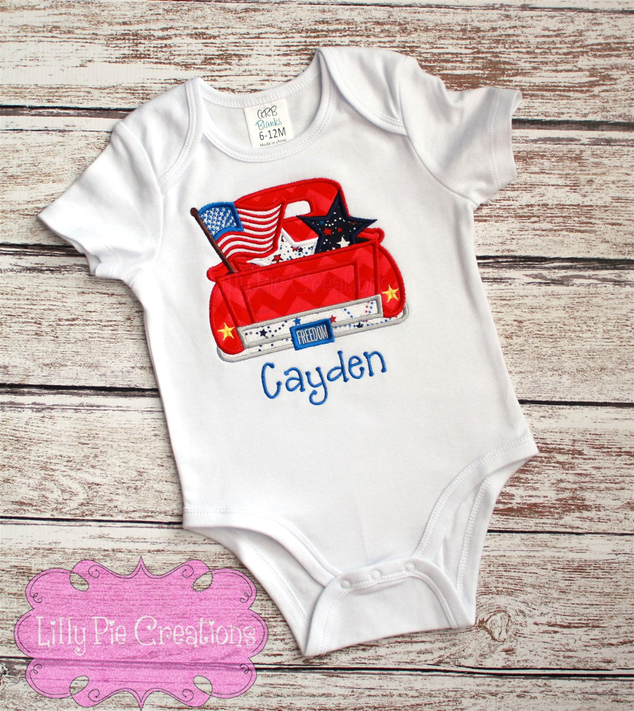 4th of July Truck Applique Shirt -Boy's 4th of July Shirt