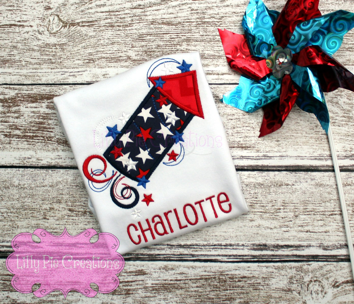 4th Of July Applique Outfit - Firecracker 4th of July Applique Shirt
