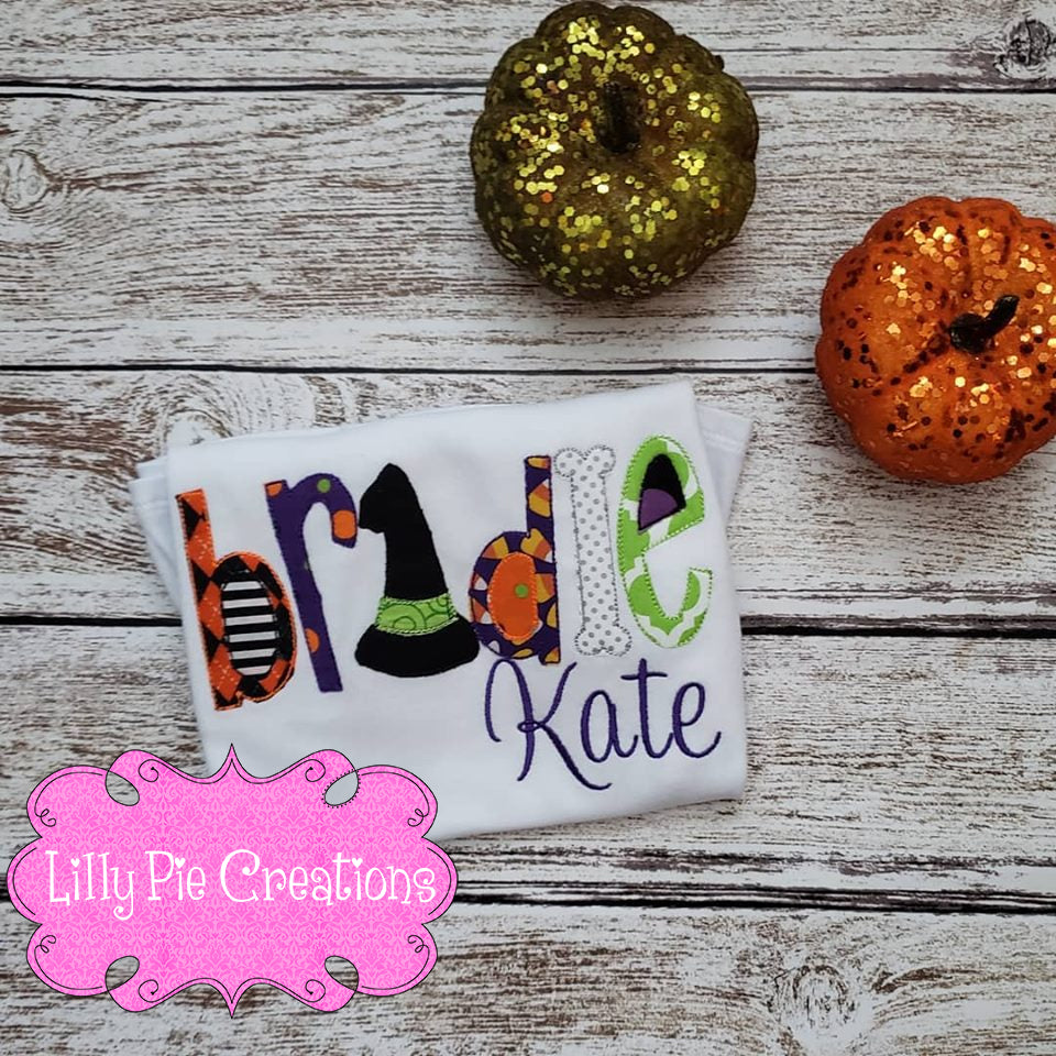 Personalized Halloween Name Applique Shirt