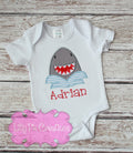 Boys Shark Applique Shirt - Boys Summer Outfit