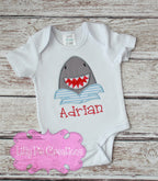 Boys Shark Applique Shirt - Boys Summer Outfit