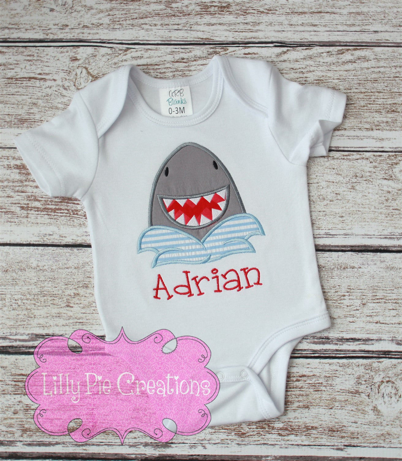 Boys Shark Applique Shirt - Boys Summer Outfit