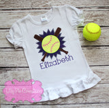 Kids Softball or Baseball Applique Shirt, Perfect for Baseball or softball sibling