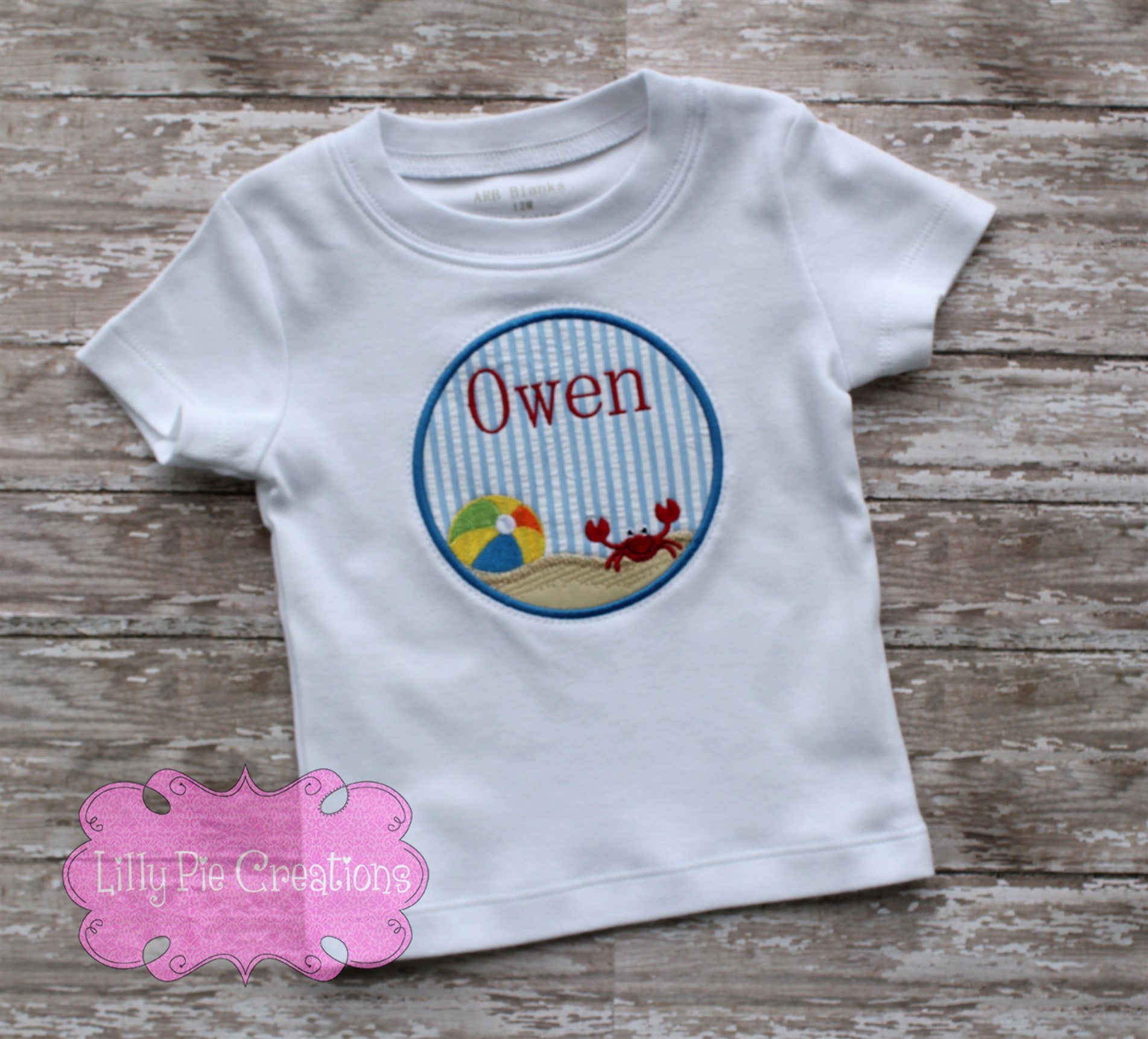 Summer Beach Patch Applique Shirt - Toddler Beach Vacation Shirt