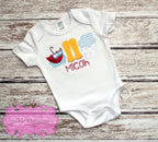 Baby Boy Rainy Day Outfit - Boys Applique Bodysuit.