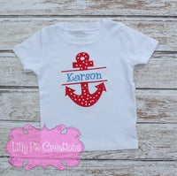 Boys Anchor Shirt - Lilly Pie Creations
