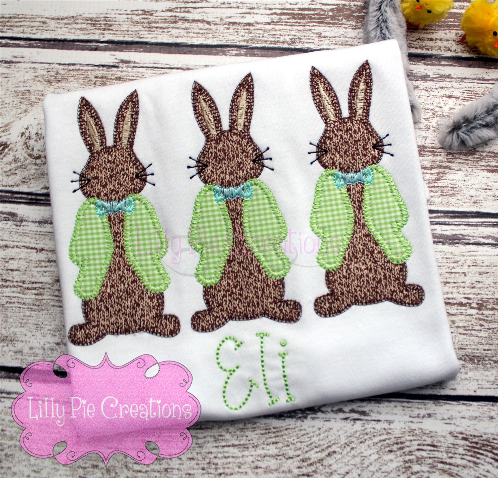 Boy Easter Bunny Trio Applique Shirt - Easter Shirt for Boys